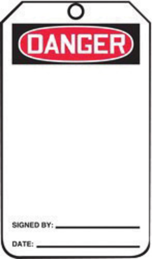 Accuform Signs® 5 3/4" X 3 1/4" Black, Red And White HS-Laminate English Accident Prevention Safety Tag "DANGER" With Pull-Proof Metal Grommeted 3/8" Reinforced Hole, Do Not Remove Tag Warning On Back And Standard Back B (25 Per Pack) 1 Accuform Signs® 5 3/4" X 3 1/4" Black, Red And White HS-Laminate English Accident Prevention Safety Tag "DANGER" With Pull-Proof Metal Grommeted 3/8" Reinforced Hole, Do Not Remove Tag Warning On Back And Standard Back B (25 Per Pack)