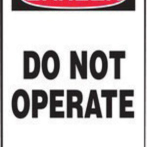 Accuform Signs® 5 3/4" X 3 1/4" Black, Red And White HS-Laminate English Accident Prevention Tag "DANGER DO NOT OPERATE" With Pull-Proof Metal Grommeted 3/8" Reinforced Hole, Do Not Remove Tag Warning On Back And Standard Back B (25 Per Pack)