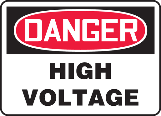 Accuform Signs® 7" X 10" Black, Red And White 4 mils Adhesive Vinyl Electrical Sign "DANGER HIGH VOLTAGE" 1 Accuform Signs® 7" X 10" Black, Red And White 4 mils Adhesive Vinyl Electrical Sign "DANGER HIGH VOLTAGE"