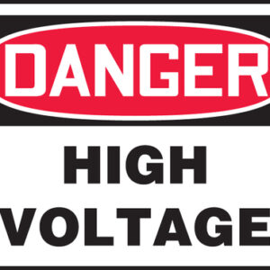 Accuform Signs® 10" X 14" Black, Red And White 4 mils Adhesive Vinyl Electrical Sign "DANGER HIGH VOLTAGE"