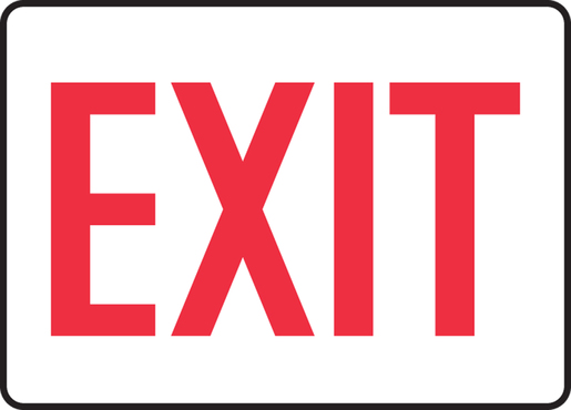 Accuform Signs® 10" X 14" Red And White 4 mils Adhesive Vinyl Admittance And Exit Sign "EXIT" 1 Accuform Signs® 10" X 14" Red And White 4 mils Adhesive Vinyl Admittance And Exit Sign "EXIT"