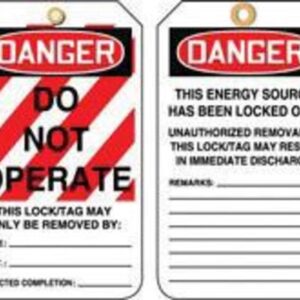Accuform Signs® 5 7/8" X 3 1/8" HS-Laminate Lockout - Tagout Tag DANGER DO NOT OPERATE (25 Per Pack)