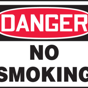 Accuform Signs® 7" X 10" Black, Red And White 0.040" Aluminum Smoking Control Sign "DANGER NO SMOKING" With Round Corner