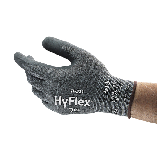 Ansell Size 6 HyFlex 18 Gauge HPPE/Nylon/Spandex Cut Resistant Gloves With Nitrile Coated Palm 1 Ansell Size 6 HyFlex 18 Gauge HPPE/Nylon/Spandex Cut Resistant Gloves With Nitrile Coated Palm