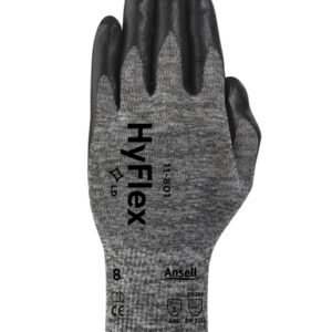 Ansell Size 6 HyFlex® Light Duty Multi-Purpose Black Foam Nitrile Palm Coated Work Gloves With Dark Gray Nylon Liner And Knit Wrist