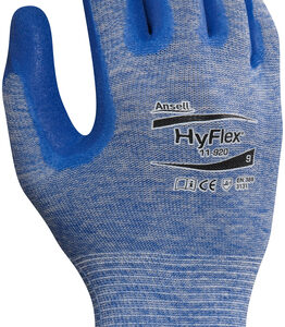 Ansell Size 11 HyFlex® 15 Gauge Medium Duty Cut And Abrasion Resistant Blue Nitrile Palm Coated Work Gloves With Blue Heather Nylon Liner, Knit Wrist And Grip Technology