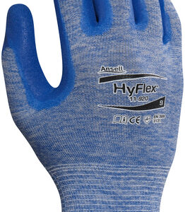 Ansell Size 6 HyFlex® 15 Gauge Medium Duty Cut And Abrasion Resistant Blue Nitrile Palm Coated Work Gloves With Blue Heather Nylon Liner, Knit Wrist And Grip Technology
