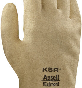 Ansell Size 10 KSR® Light Duty Multi-Purpose Cut And Abrasion Resistant Tan Vinyl Fully Coated Work Gloves With Interlock Knit Liner And Slip-On Cuff