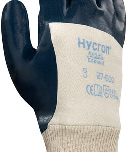 Ansell Size 8 Hycron® Heavy Duty Multi-Purpose Cut And Abrasion Resistant Blue Nitrile Palm Coated Work Gloves With Jersey Liner And Knit Wrist