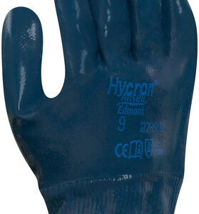 Ansell Size 9 Hycron® Heavy Duty Multi-Purpose Cut And Abrasion Resistant Blue Nitrile Fully Coated Work Gloves With Jersey Liner And Knit Wrist