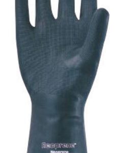 Ansell Size 7 Small Black Neoprene® 13" Flock Lined 18 mil Unsupported Chemical Resistant Gloves With Sandpatch Finish And Straight Cuff