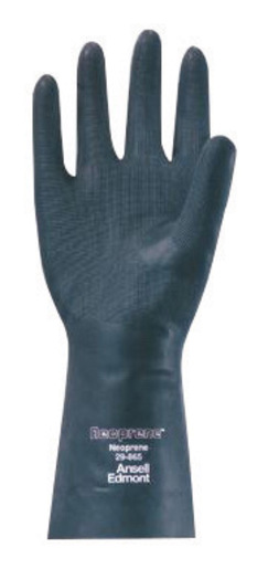 Ansell Size 7 Small Black Neoprene® 13" Flock Lined 18 mil Unsupported Chemical Resistant Gloves With Sandpatch Finish And Straight Cuff 1 Ansell Size 7 Small Black Neoprene® 13" Flock Lined 18 mil Unsupported Chemical Resistant Gloves With Sandpatch Finish And Straight Cuff