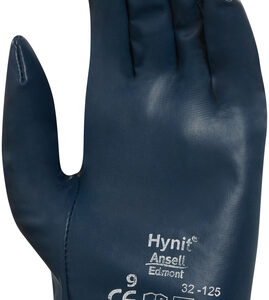 Ansell Size 8 Hynit® Medium Duty Multi-Purpose Cut And Abrasion Resistant Blue Nitrile Impregnated Fabric Perforated Back Coated Work Gloves With Interlock Knit Liner And Slip-On Cuff
