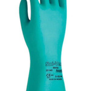 Ansell Size 10 Green Sol-Vex® 13" Flock Lined 15 mil Unsupported Nitrile Chemical Resistant Gloves With Sandpatch Grip Finish And Straight Cuff