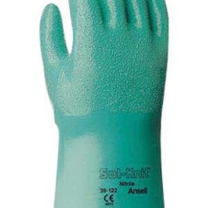 Ansell Size 7 Green Sol-Knit® 12" Cotton Interlock Knit Lined Supported Nitrile Chemical Resistant Gloves With Rough Finish And Gauntlet Cuff