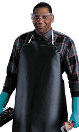 Ansell 35" X 45" Black CPP™ 18 oz Hycar Heavy Weight Chemical Protection Apron