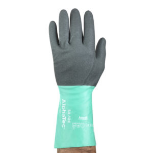 Ansell Size 9 Light Glass Green And Anthracite Gray AlphaTec® Nylon Lined Nitrile Chemical Resistant Gloves