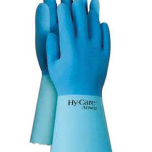 Ansell Size 11 Blue Hy-Care™ 12" Knit Lined 15 mil Natural Rubber Latex Fully Coated Chemical Resistant Gloves With Crinkle Finish And Pinked Cuff