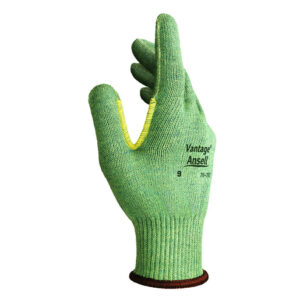 Ansell Size 7 Green Vantage® Medium Weight Cut Resistant Gloves With Knit Wrist, Kevlar® Poly Cotton Lined And Reinforced Thumb Crotch
