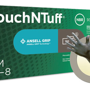 Ansell Size 8 Gray Anthracite TouchNTuff 5.5 mil Silicone Free Nitrile Ambidextrous Non-Sterile Beaded