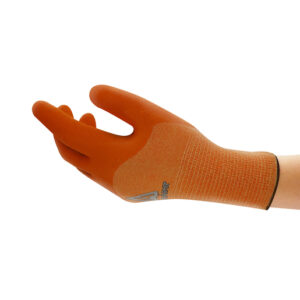 Ansell Size 9 Orange ActivArmr® Knitted 3/4 Dipped Cut Resistant Gloves With Neoprene And Nitrile Coating And Knit Wrist