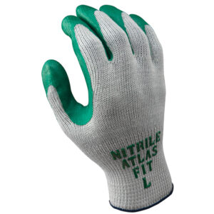 SHOWA™ Size 9 Atlas Fit® 350 10 Gauge Light Weight Cut Resistant Dark Green Nitrile Palm Coated Work Gloves With Light Gray Seamless Cotton And Polyester Knit Liner And Elastic Knit Wrist
