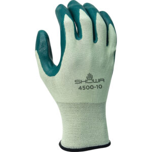SHOWA™ Size 6 Nitri-Flex® Lite Dark Green Nitrile Dipped Palm Coated Work Gloves With Light Green Seamless Nylon Knit Liner And Knit Wrist