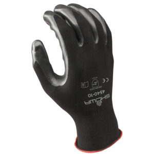 SHOWA™ Size 7 Zorb-IT® Black-Lite Black Nitrile Dipped Palm Coated Work Gloves With Black Seamless Nylon And Polyester Knit Liner And Elastic Cuff