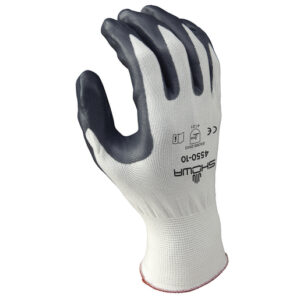 SHOWA™ Size 6 Zorb-IT® Cut Resistant Gray Nitrile Dipped Palm Coated Work Gloves With White Seamless Nylon And Polyester Knit Liner And Elastic Cuff