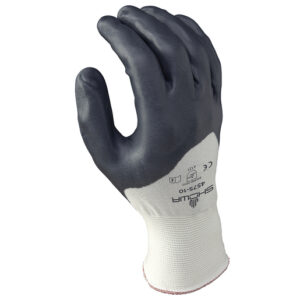 SHOWA™ Size 7 Zorb-IT® Extra Abrasion Resistant Gray Nitrile Dipped Palm Coated Work Gloves With Nylon And Polyester Knit Liner And Elastic Cuff