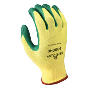 SHOWA™ Size 7 Nitri-Flex® Ultimate Cut And Oil Resistant Green Nitrile Palm Coated Work Gloves With Yellow Lycra® And Kevlar® Knit Liner And Knit Wrist