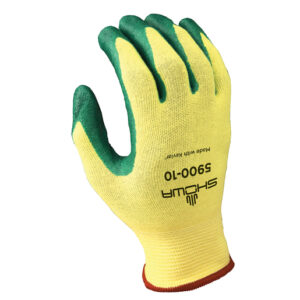 SHOWA™ Size 8 Nitri-Flex® Ultimate Cut And Oil Resistant Green Nitrile Palm Coated Work Gloves With Yellow Lycra® And Kevlar® Knit Liner And Knit Wrist