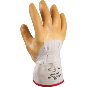 SHOWA™ 66NF-10 Size 10 The Original Nitty Gritty® Cut Resistant Yellow Natural Rubber Palm Coated Work Gloves With White Cotton And Flannel Liner And Safety Cuff