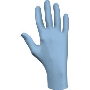 SHOWA™ Medium Blue 9 1/2" N-DEX® Original 4 mil Nitrile Ambidextrous Utility Grade Lightly Powdered Disposable Gloves With Smooth Finish And Rolled Cuff