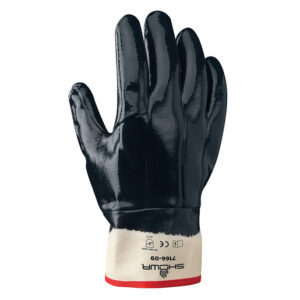 SHOWA™ 7166R-10 Size 10 Nitri-Pro® Heavy Duty Cut Resistant Navy Nitrile Fully Coated Work Gloves With Cotton And Jersey Liner And Safety Cuff