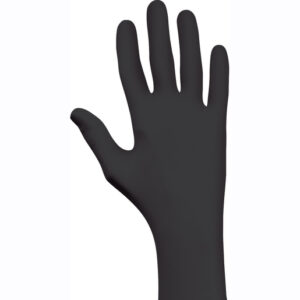 SHOWA™ Medium Black 9 1/2" N-DEX® NightHawk® 4 mil Nitrile Ambidextrous Powder-Free Disposable Gloves With Rough Finish And Rolled Cuff (50 Each Per Box)