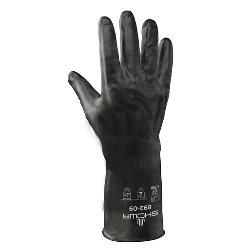 SHOWA™ Size 9 Black Viton® II 12" 12 mil Viton® Fully Coated Chemical Resistant Gloves With Smooth Finish And Rolled Cuff 1 SHOWA™ Size 9 Black Viton® II 12" 12 mil Viton® Fully Coated Chemical Resistant Gloves With Smooth Finish And Rolled Cuff