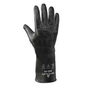 SHOWA™ Size 10 Black Viton® II 12" 12 mil Viton® Fully Coated Chemical Resistant Gloves With Smooth Finish And Rolled Cuff