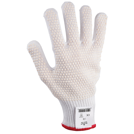 SHOWA™ Size 7 White D-FLEX® Dotted Style 10 gauge Light Weight Dyneema® And Stainless Steel Ambidextrous Cut Resistant Gloves With Seamless Knit Wrist And PVC Dots Coating 1 SHOWA™ Size 7 White D-FLEX® Dotted Style 10 gauge Light Weight Dyneema® And Stainless Steel Ambidextrous Cut Resistant Gloves With Seamless Knit Wrist And PVC Dots Coating