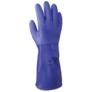 SHOWA™ Size 10 Blue Atlas® 12" Aramid Lined Kevlar® And PVC Fully Coated Chemical Resistant Gloves With Rough Finish