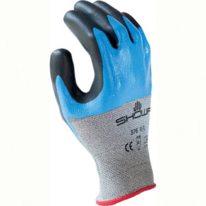 SHOWA® Glove Size 8 Gray S-TEX® 376 13 Gauge Polyethylene, Nitrile And Foam Nitrile Double Dipped Cut Resistant Gloves With Knit Wrist And Neoprene And Nitrile Coating