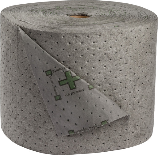 Brady® 15" X 300' SPC™ Gray 2-Ply Meltblown Polypropylene Dimpled Medium Weight High Traffic Sorbent Roll, Perforated Every 15"