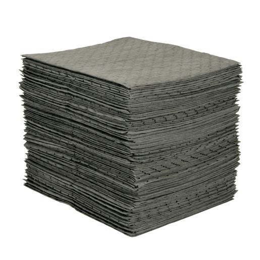 Brady® 15" X 19" SPC™ MRO Plus™ Gray 3-Ply Meltblown Polypropylene Dimpled Perforated Full Size Heavy Weight Sorbent Pad (100 Per Case)