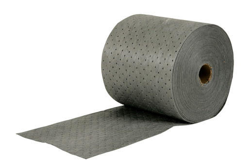 Brady® 15" X 150' SPC™ MRO Plus™ Gray 3-Ply Meltblown Polypropylene Dimpled Heavy Weight Sorbent Roll, Perforated Every 12" And Up The Center (1 Per Box)