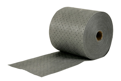 Brady® 15" X 150' SPC™ MRO Plus™ Gray 3-Ply Meltblown Polypropylene Dimpled Heavy Weight Sorbent Roll, Perforated Every 18" And Up The Center (1 Per Box)