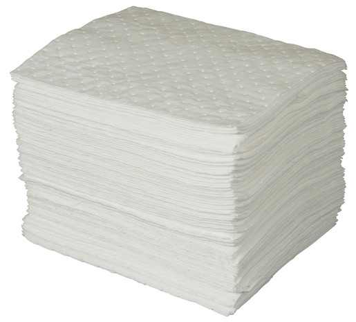 Brady® 15" X 19" SPC™ White 1-Ply Meltblown Polypropylene Dimpled Perforated Medium Weight Sorbent Pad (100 Per Bale)