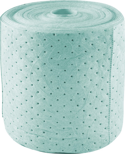 Brady® 15" X 150' SPC™ Universal Plus™ Green 3-Ply Surfactant Treated Polypropylene Dimpled Medium Weight Sorbent Roll, Perforated Every 9" And Up The Center (2 Per Bag)