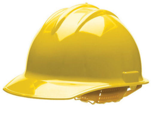 Bullard® Yellow HDPE Cap Style Hard Hat With 6 Point Pinlock Suspension