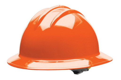 Bullard® Orange HDPE Full Brim Hard Hat With 6 Point Rachet Suspension