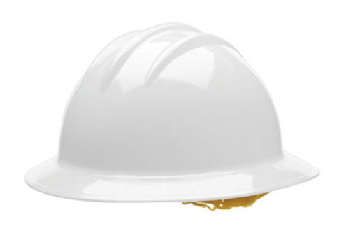 Bullard® White HDPE Full Brim Hard Hat With 6 Point Pinlock Suspension